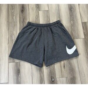 Nike Shorts Mens Large Gray Soft Fleece Pockets Swoosh Gym Casual Sz XL